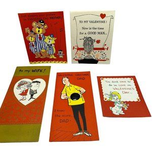 Vintage Barker Valentines Day Cards Wife Dad Brother Lot of 5